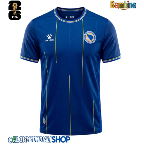 Maglie da calcio Bosnia ed Erzegovina Prima Maglia Bambino Mondiali 2026  Manica Corta + Pantaloni corti)